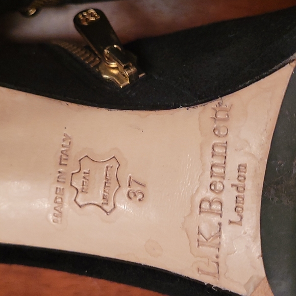 L.K. Bennett London Black Side Zip Stiletto Heeled Boots - Picture 10 of 10